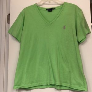 XL green Polo t shirt with purple horse